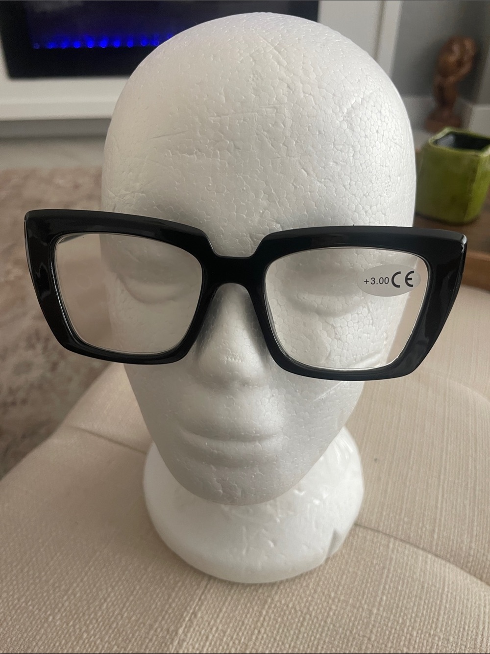 Bold Black Square Reading Glasses (+3.00)